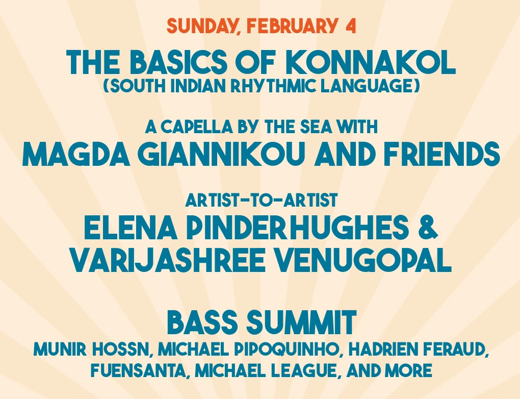 a poster for a festival with the names of the main groups